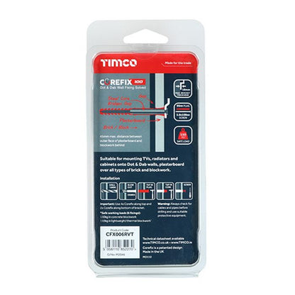 TIMco Corefix Radiator & Boiler Plasterboard Fixing Kit 5.0 x 100mm - Pack of 6