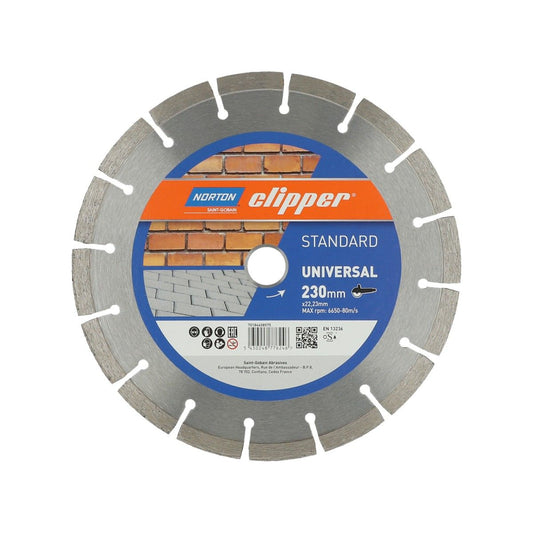 Norton Clipper Diamond Blade for Bricks/Blocks 230 x 22.23mm Blue