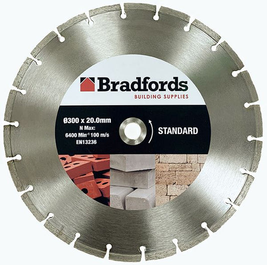 Bradfords Standard Segmented Diamond Blade 300mm x 20mm
