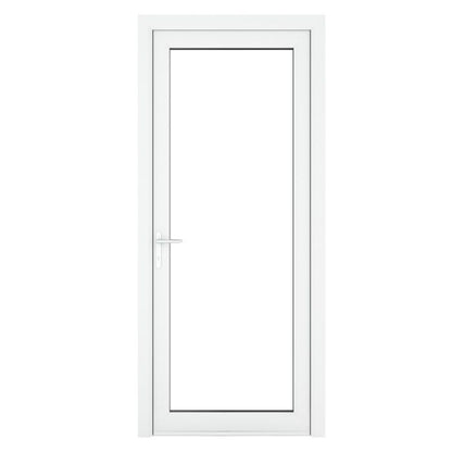Crystal uPVC Door Full Glass (Right Hand) Open In 920 x 2090mm Clear - White