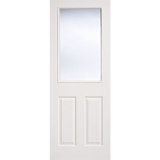 LPD Textured 2P 1L Glazed Internal Door 1981 x 762mm Primed White Composite