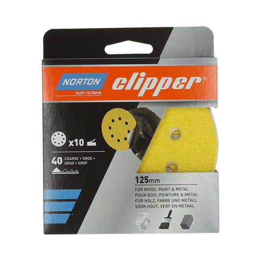 Norton Clipper P40 Sanding Disc 125mm (Pack of 10)