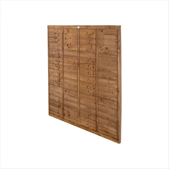 Forest Pressure Treated Superlap Fence Panel 6ft x 6ft (1.83m x 1.83m) Brown - Pack of 3