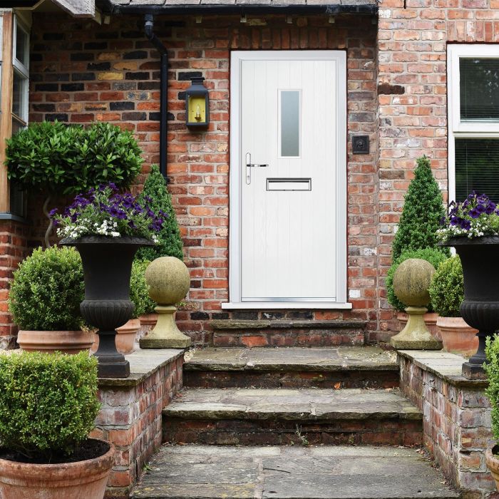 Crystal GRP Cottage Door with Long Glass (RR) 920 x 2055mm Obscure - White