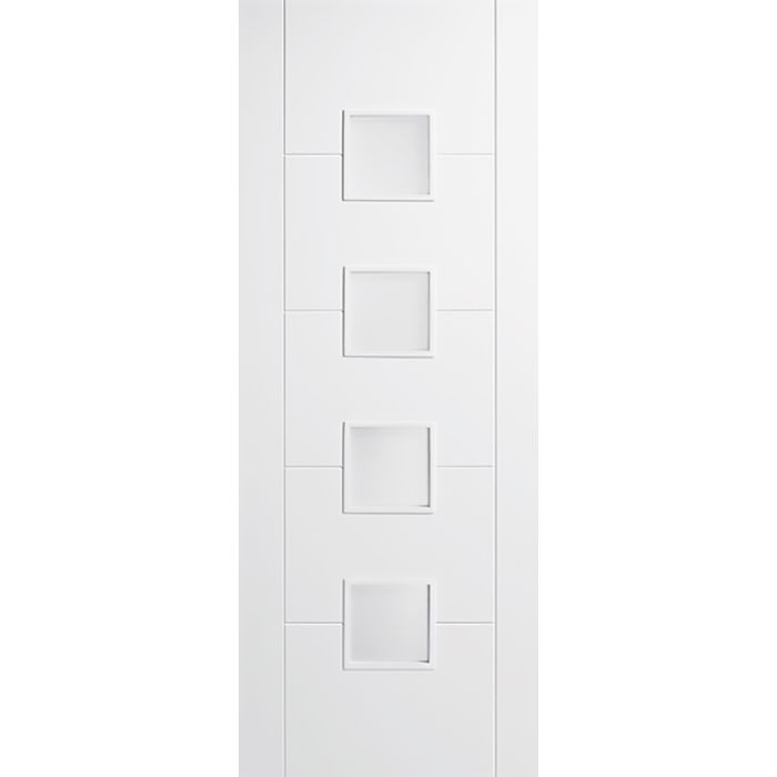 Vancouver Internal Door - Primed - RM2S 4L Small Frost Glazed 1981 x 838mm White WFVANGL33