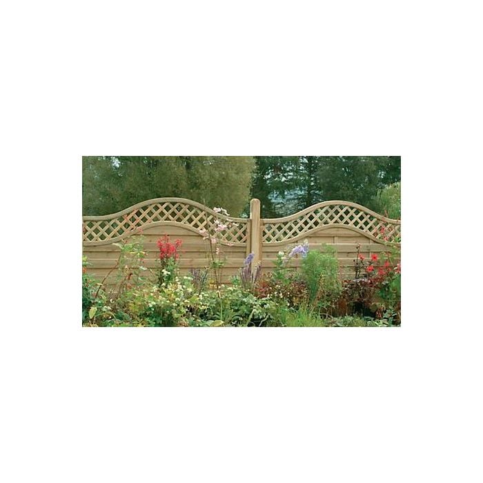 Forest Decorative Europa Prague Fence Panel 1.8m x 1.5m Treated Timber (Pack of 3)