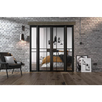 LPD Greenwich W6 Glazed Internal Room Divider Set 2031 x 1904mm Black Primed