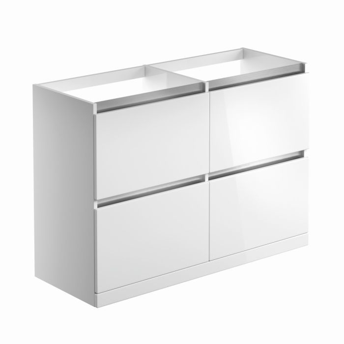 Cerne Floor Standing Vanity Unit Run (Basin/Top Not Included) 1200mm - White Gloss