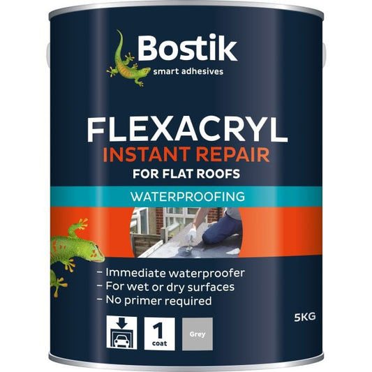 Cementone Flexacryl Instant Waterproof Acrylic Roof Coating 5kg - Grey