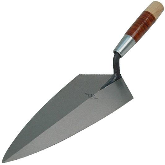 Marshalltown M1910L Philadelphia Leather Handled Brick Trowel 10" - Leather/Steel