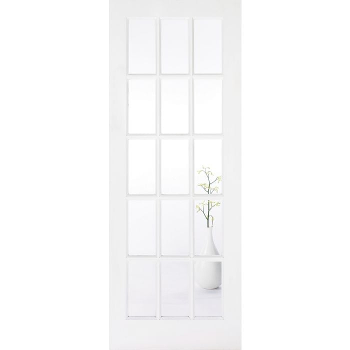 SA Solid Core Internal Door - Primed - SA15L Clear Glazed 1981 x 762mm White WFSA30