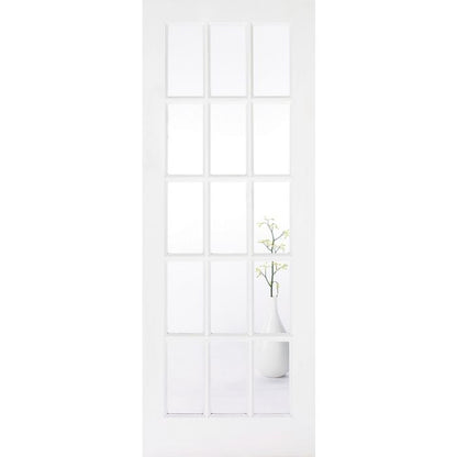 SA Solid Core Internal Door - Primed - SA15L Clear Glazed 1981 x 762mm White WFSA30