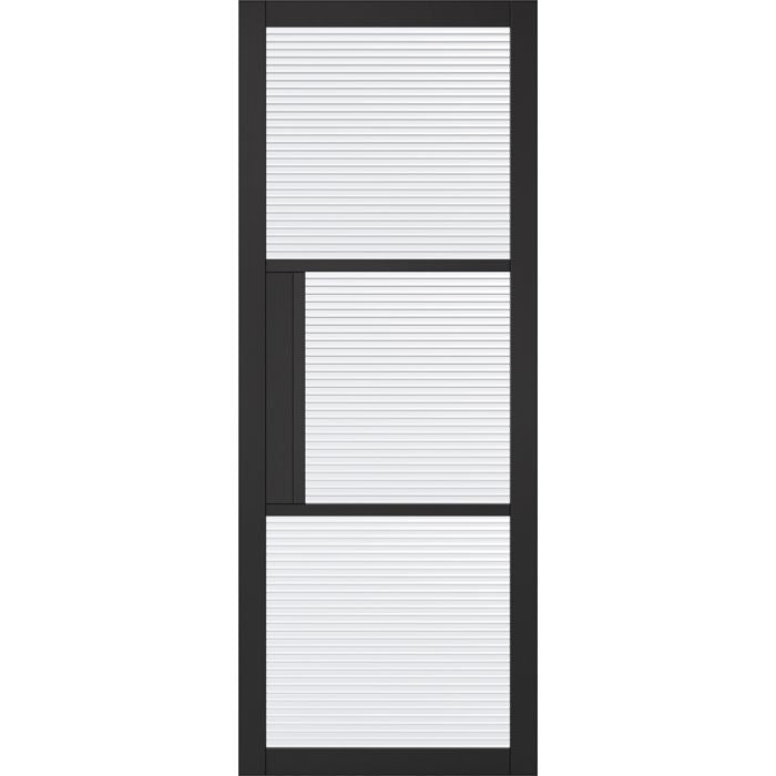 LPD Tribeca Reeded Glazed 3L Door 1981 x 686mm Primed Plus Black
