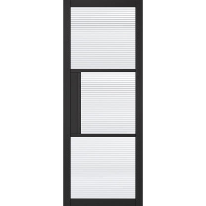 LPD Tribeca Reeded Glazed 3L Door 1981 x 838mm Primed Plus Black