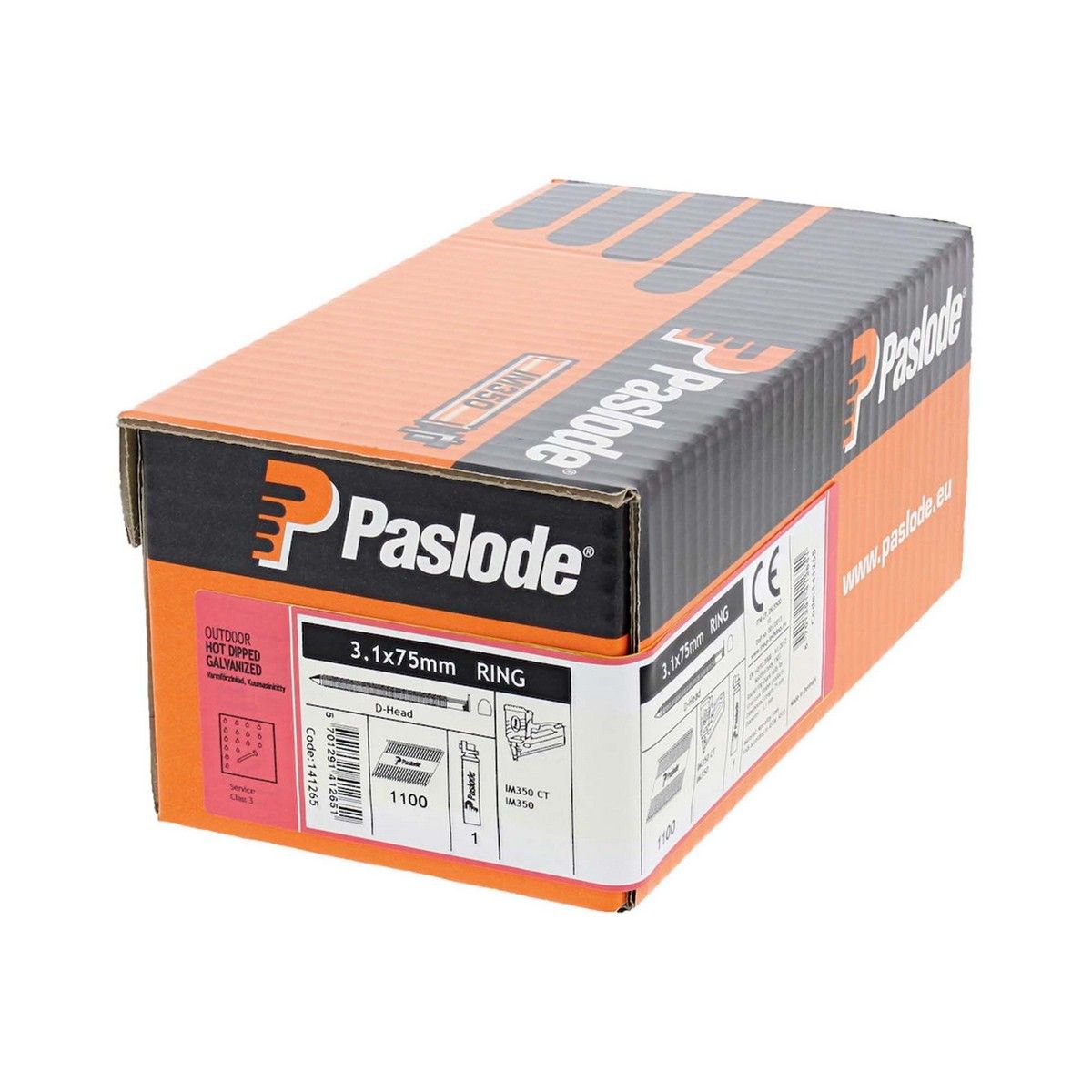 Paslode Impulse Nail Handy Pack RG 75 x 3.1mm HDGV (Pack of 1100)