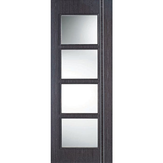 LPD Zanzibar 4L Glazed Internal Door 1981 x 762mm Pre-Finished Ash Grey