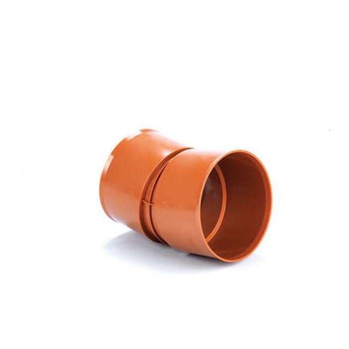 PolySewer Double Socket Bend - 225mm x 15deg - Terracotta - PS1009 (Inc Seal)