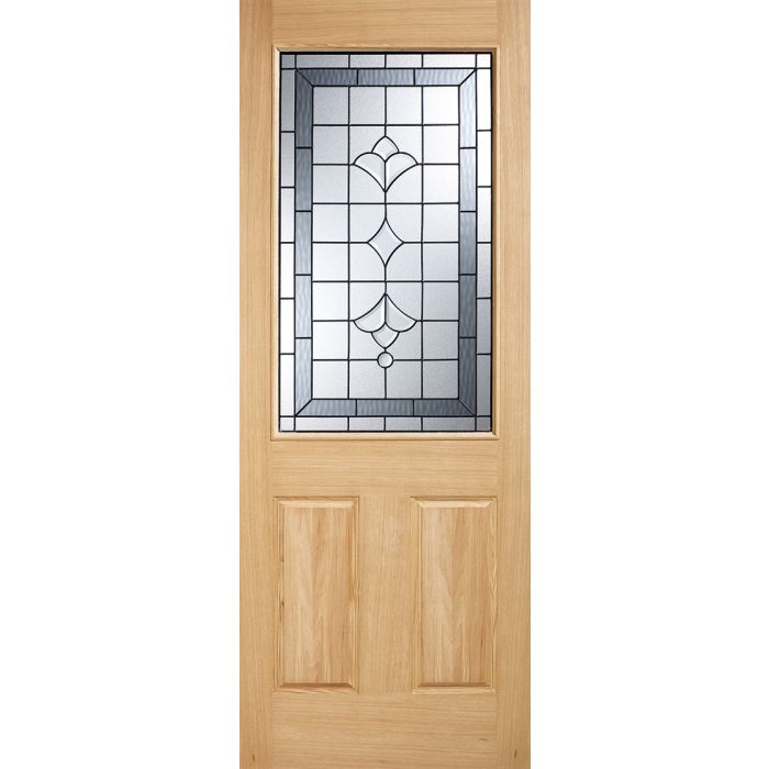 Winchester Oak External Door - Part L 1L Part Obscure DG 2032 x 813mm OWDWINC32