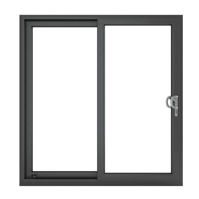 Crystal uPVC Sliding Patio (Right to Left) incl. 150mm Cill 1790 x 2090mm Clear - Grey External/White Internal