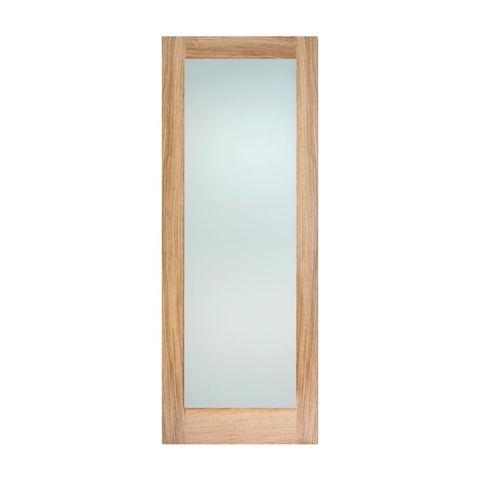 LPD Pattern 10 1L Frosted Glazed Internal Door 1981 x 533mm Unfinished Oak