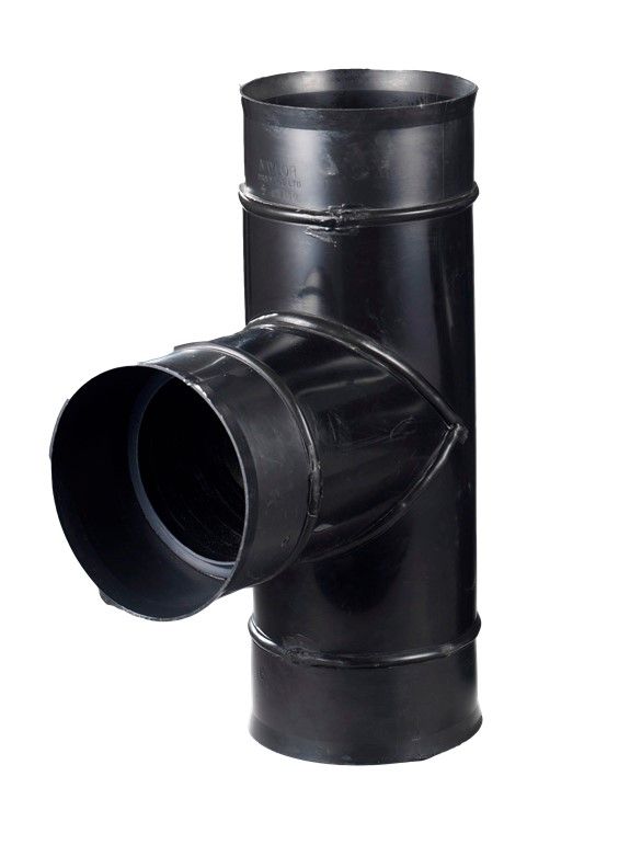 Naylor MetroDrain 90deg T Junction - 225 x 150mm - Black