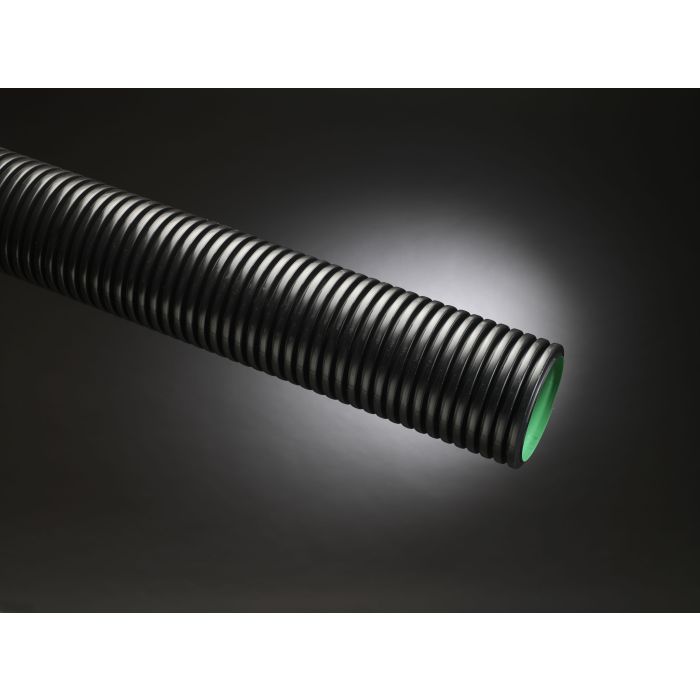 Naylor MetroDrain Solid Twinwall Plain Ended Pipe 375mm x 6mtr - Black