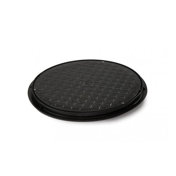 Polypipe Plastic Cover & Frame for Inspection Chamber - Round 460mm - Black - UG511
