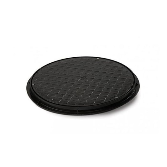 Polypipe Plastic Cover & Frame for Inspection Chamber - Round 460mm - Black - UG511