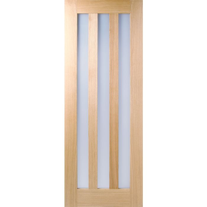 Utah Solid Core Internal Door - Prefinished - 3L Frost Glazed 1981 x 762mm Oak UTAOAKPF30