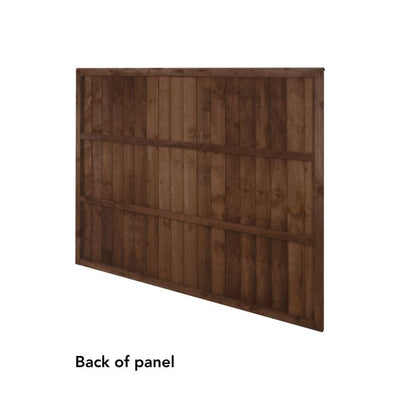 Forest Pressure Treated Closeboard Fence Panel 6ft x 5ft 6in (1.83m x 1.7m) Brown - Pack of 4