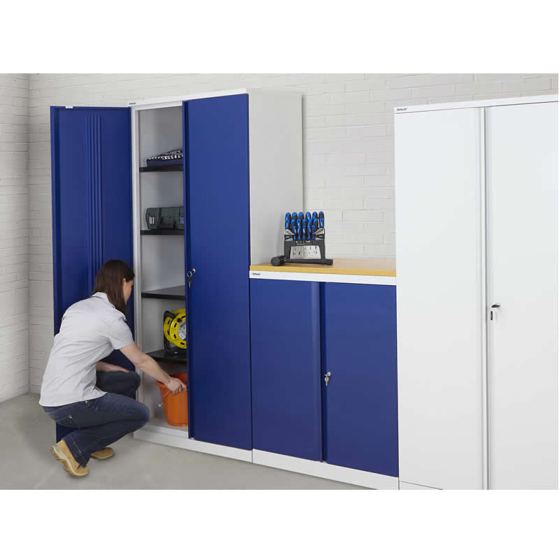 Bisley Office Cupboards - 1016 High with 2 Shelves