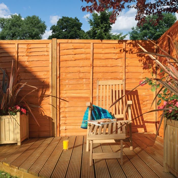 Rowlinson Traditional Lap Panel 6ft x 6ft - Honey Brown (Pack of 3)
