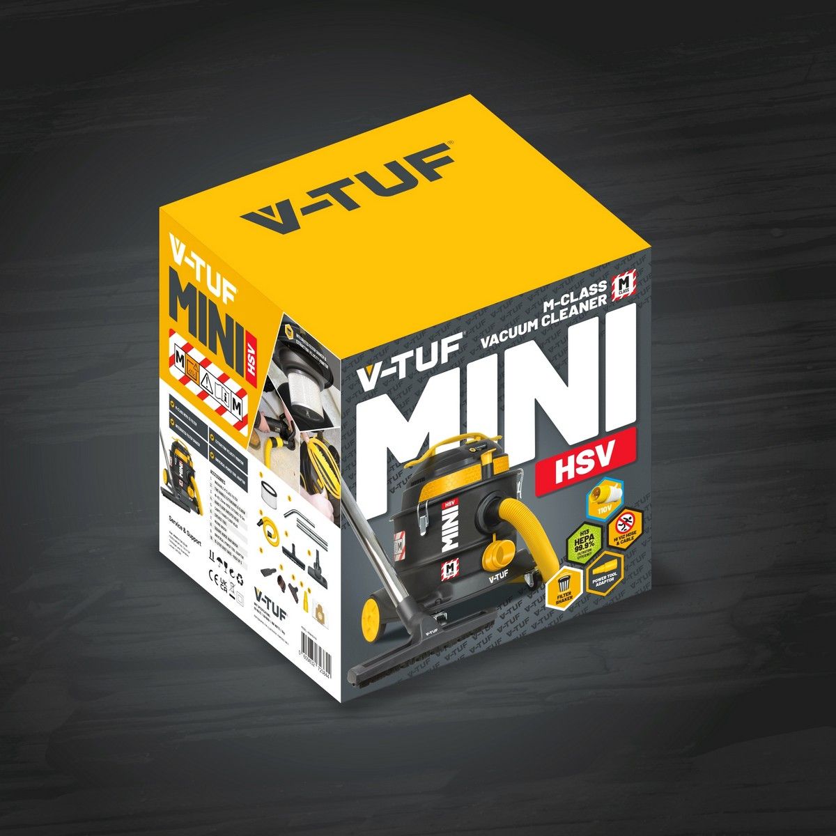 V-TUF MINI M-CLASS Vacuum Cleaner (110v) Black & Yellow - MINI110