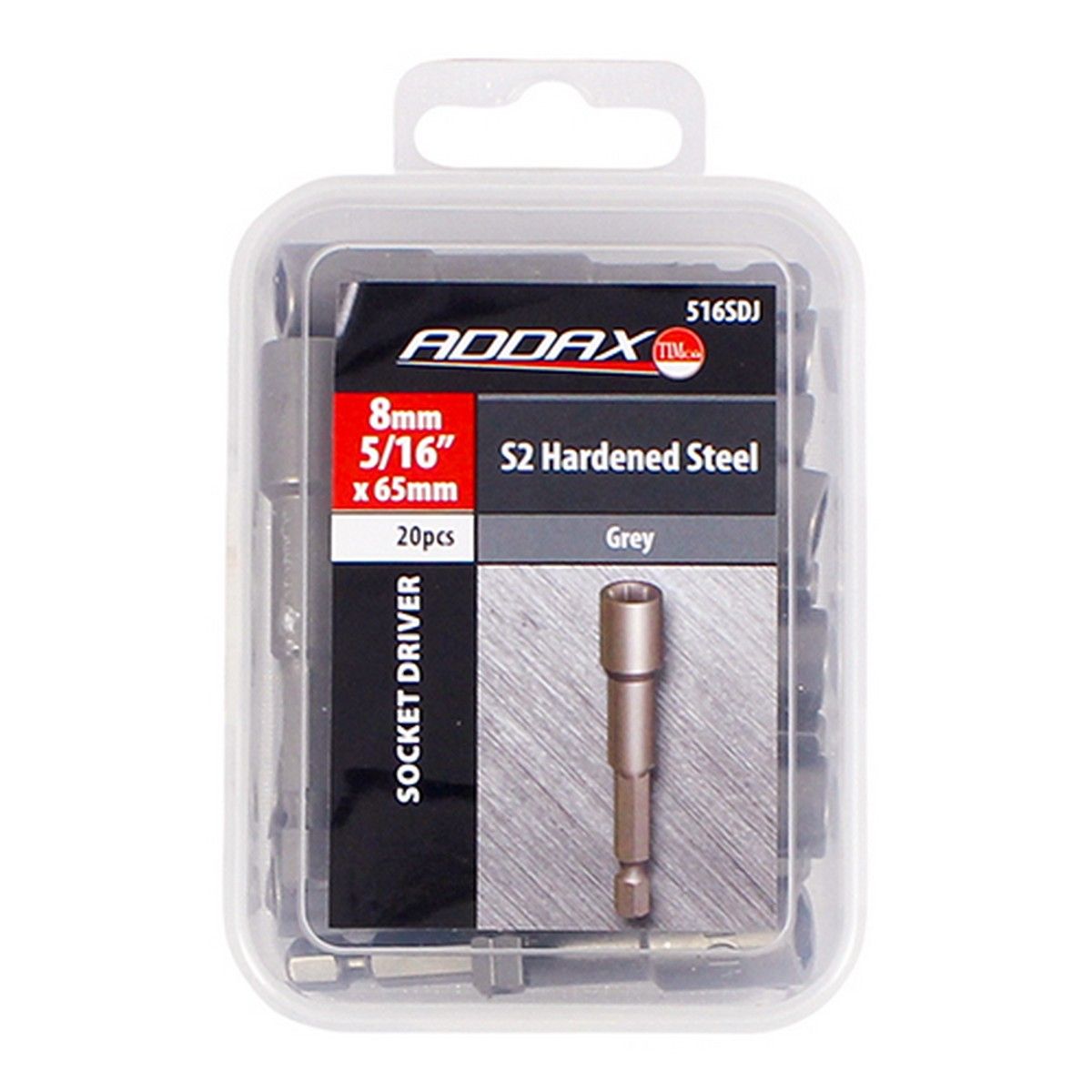 TIMco Magnetic Hex Socket Driver 5/16" (8mm) Grey