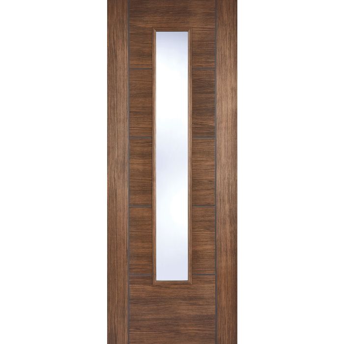LPD Vancouver 1L Glazed Internal Door 1981 x 838mm Pre-Finished Walnut Laminate