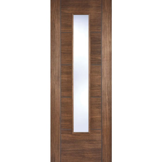 LPD Vancouver 1L Glazed Internal Door 1981 x 838mm Pre-Finished Walnut Laminate