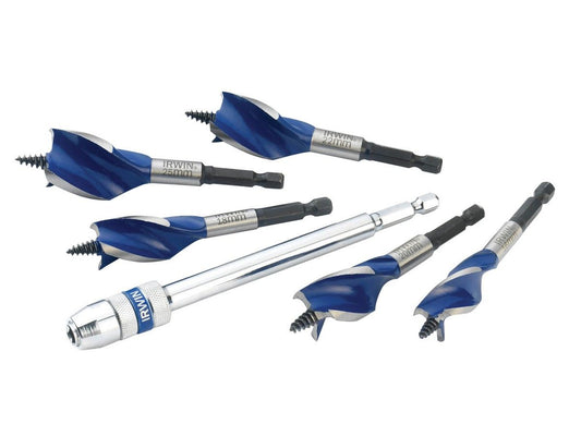 Irwin 6X Blue Groove Stubby Wood Bit Set (5 Piece Set)