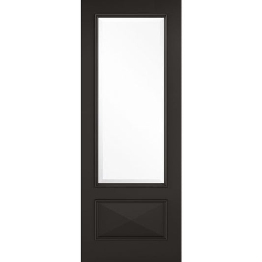 LPD Knightsbridge 1L Clear Bevelled Glazed Internal Door 1981 x 838mm Black Primed Plus