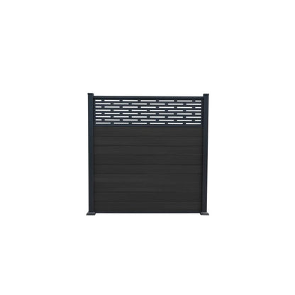 Piranha In-Ground Composite Fence Kit inc Diagonal Trellis 6ft - Black Carbon