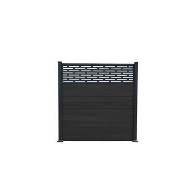 Piranha Bolt Down Composite Fence Kit inc Horizontal Trellis 6ft - Black Carbon