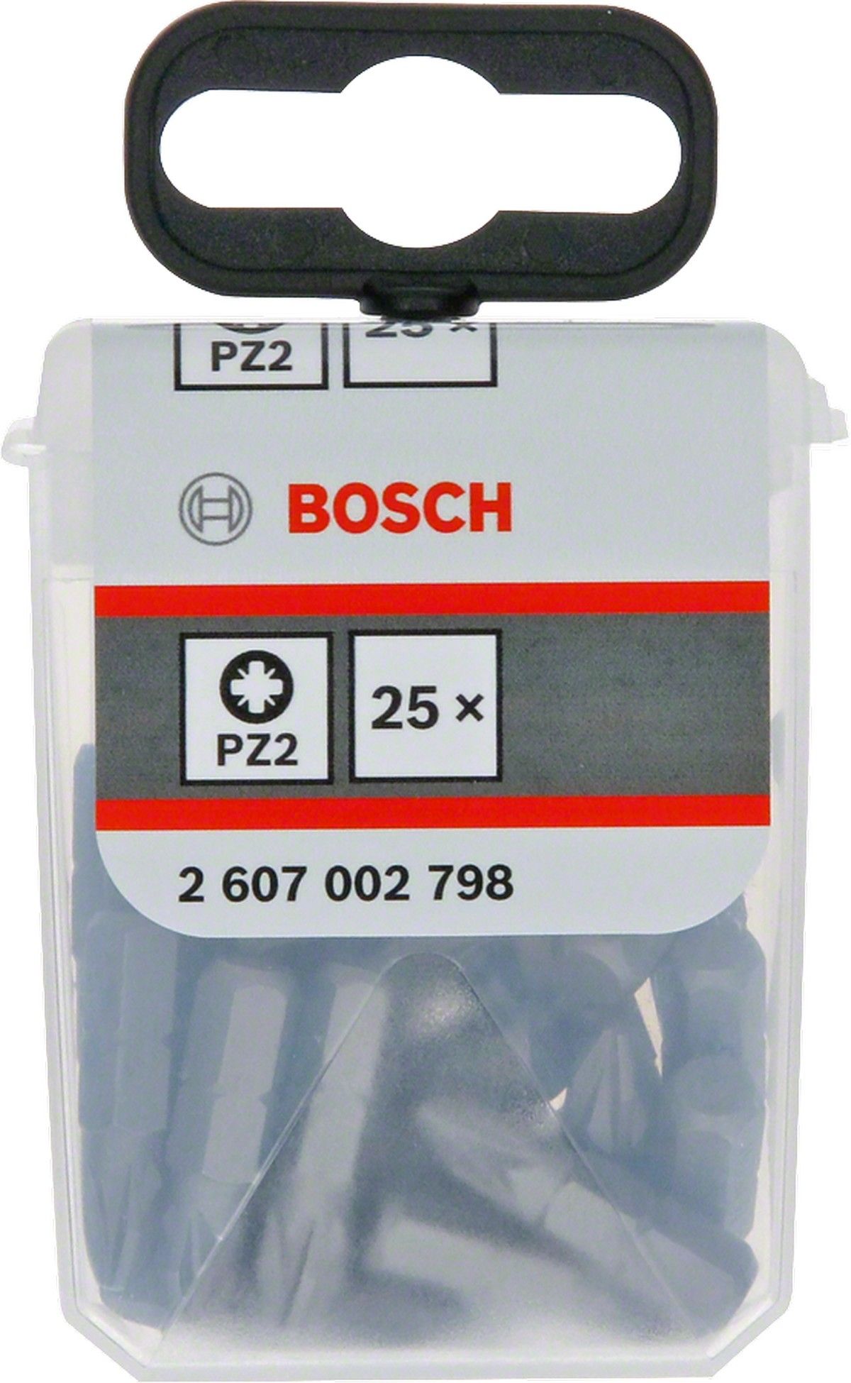 Bosch Extra Hard Screwdriver Bits PZ2 x 25mm in Tic Tac Box (25 Pieces)