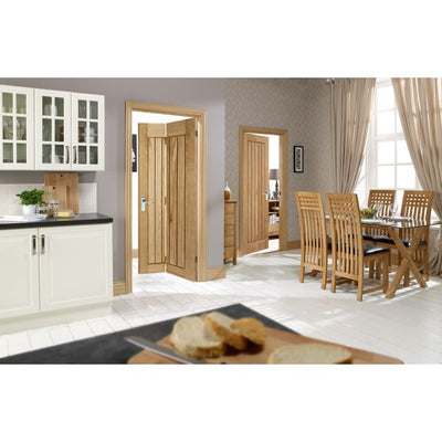Mexicano Solid Core Internal Bifold Door - Unfinished - 1981 x 762mm Oak BFOMEX30