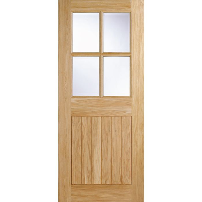 Cottage Oak External Door - 4L Clr Glaze 2032 x 813mm O4LITE32