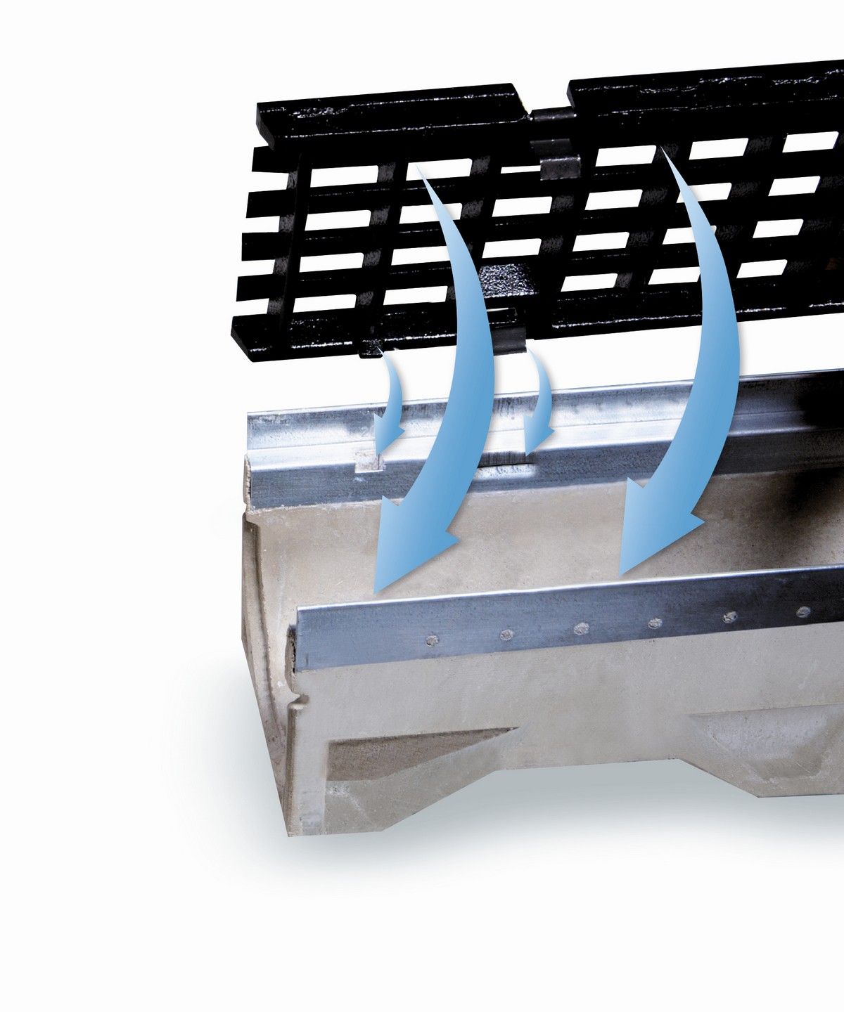 NW100 Tec Channel with D400 Ductile Iron Heelsafe Grate - 1000mm