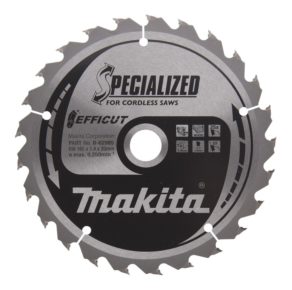 Makita Efficut TCT Circular Saw Blade 25T 165 x 20 x 1.4mm