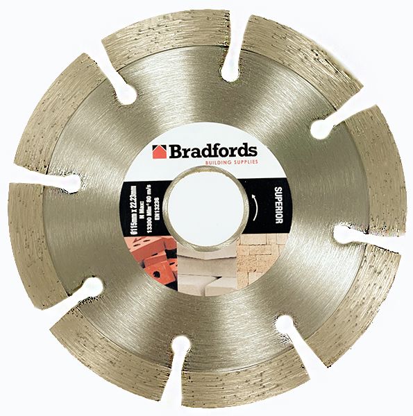 Bradfords Superior Segmented Diamond Blade 115mm x 22.23mm
