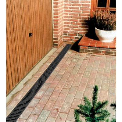 ACO Hexdrain Channel & Black Plastic Grating - 1m