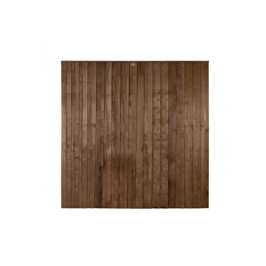 Forest Pressure Treated Closeboard Fence Panel 6ft x 6ft (1.83m x 1.83m) Brown - Pack of 5