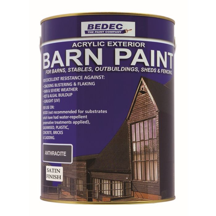 Bedec Exterior Barn Paint 5ltr Satin Anthracite