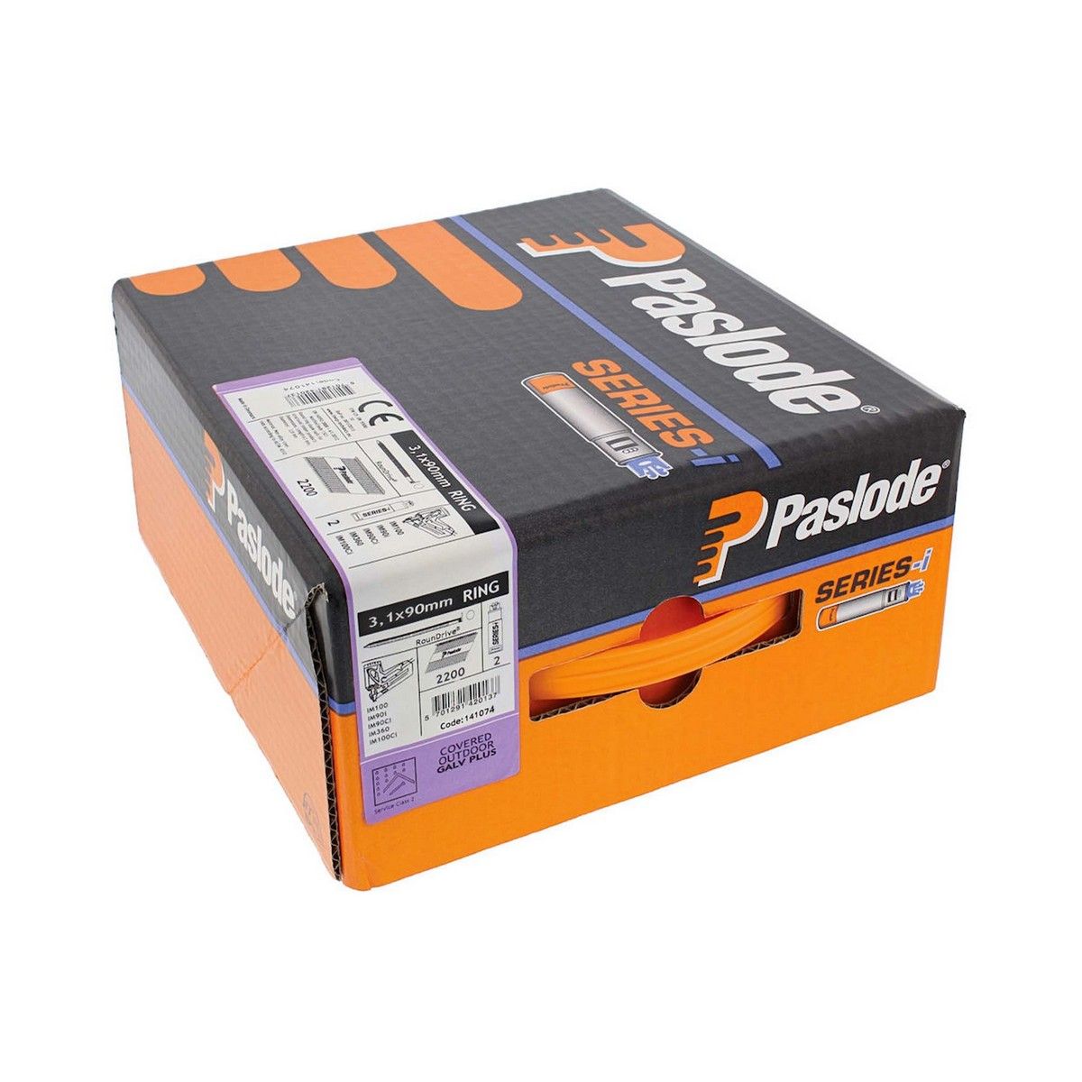 Paslode IM360ci Nail Fuel Pack & 2 Fuel Cells 3.1 x 90mm Ring Galv+ (Pack of 2200)